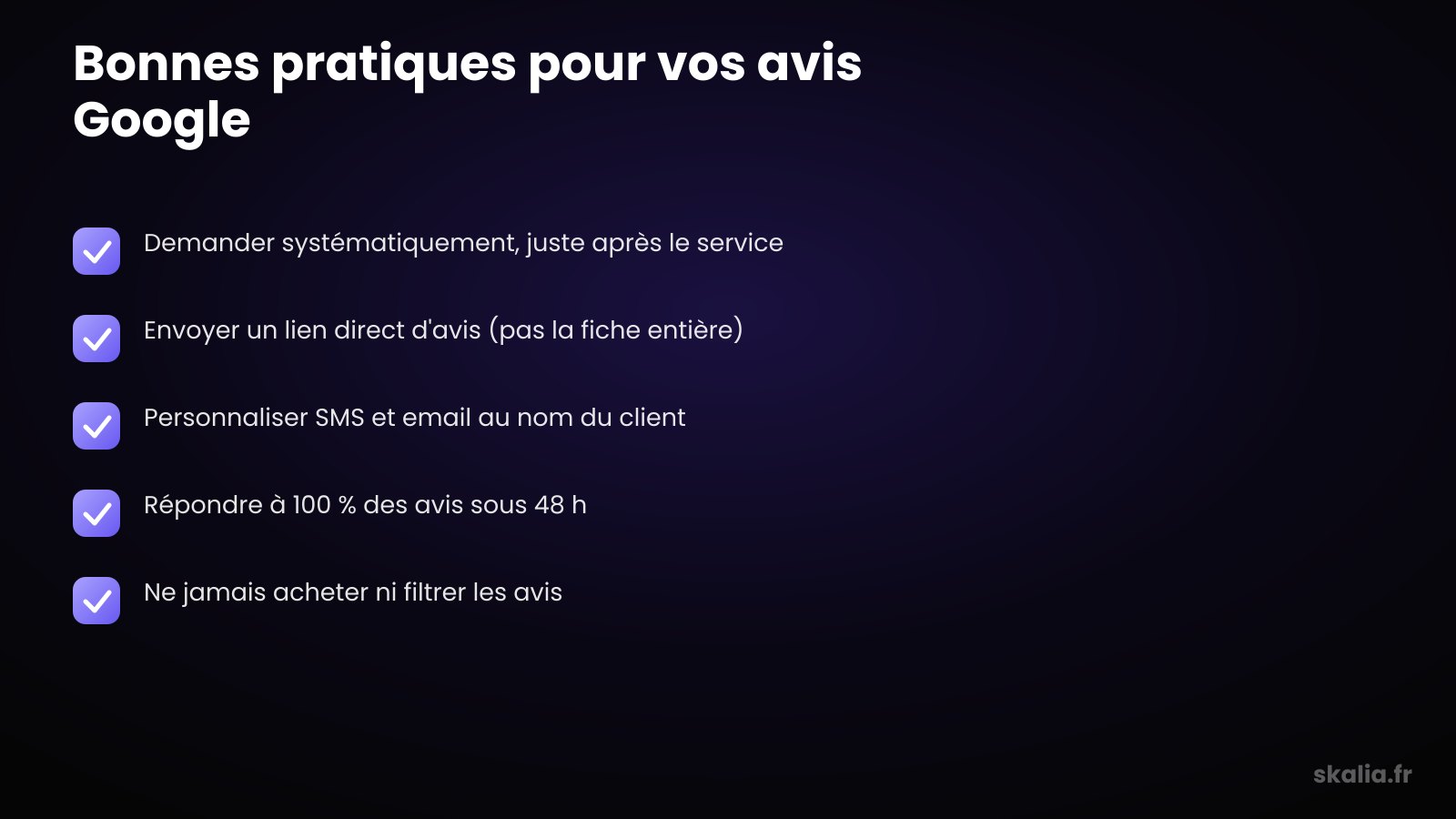 Checklist des bonnes pratiques pour obtenir des avis Google en 2026