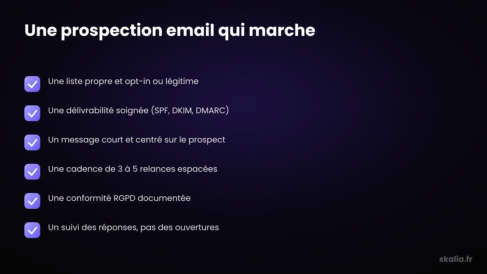 Checklist des cinq piliers d'une prospection par email qui convertit en B2B