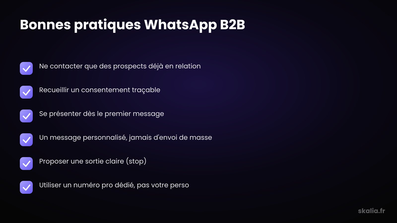Checklist des bonnes pratiques de prospection WhatsApp B2B en 2026